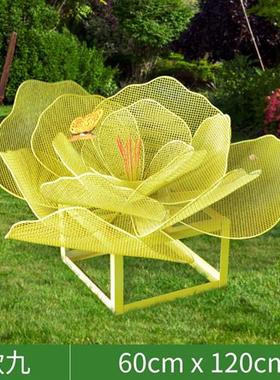 不锈钢蒲公英雕塑户外铁艺发光花朵摆件公园景区仿真兔子绿地装饰