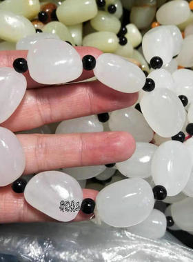 新疆白色方解石随型手串