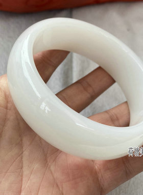 天然羊脂级手镯新疆和田玉送妈妈