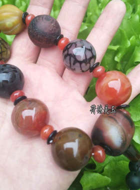 菩提星月天眼磨砂玉髓古玩手串