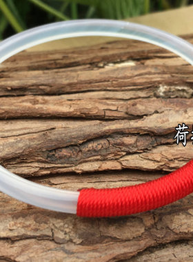 天然冰种红绳子细条本命年白玛瑙