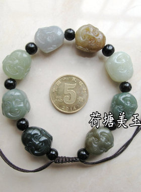 天然笑佛手串青海料新疆和田玉
