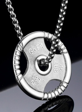 欧美时尚健身哑铃吊坠健美运动