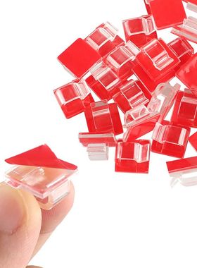 热销免打孔自粘式透明固定线夹汽车走线塑料布线扣灯带电缆线收纳