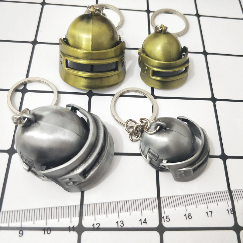 绝地求生钥匙扣绝地求生钥匙扣吃鸡游戏周边模型98K平底锅三级头 PUBG金属挂件