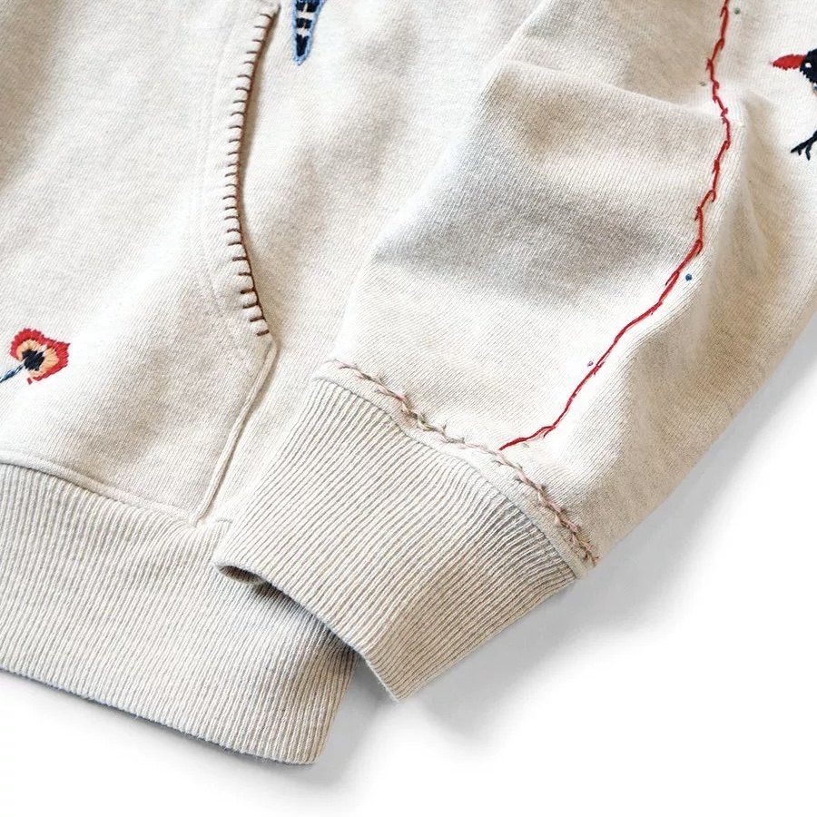 【官网折扣】KAPITAL JAPA平田和宏日系休闲小鸟刺绣宽松连帽卫衣,淘宝优惠券,粉丝福利购,淘宝优惠卷