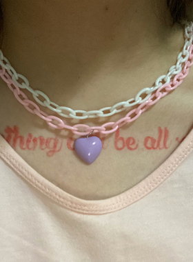 少女心项链紫色土酷ins蒸汽波