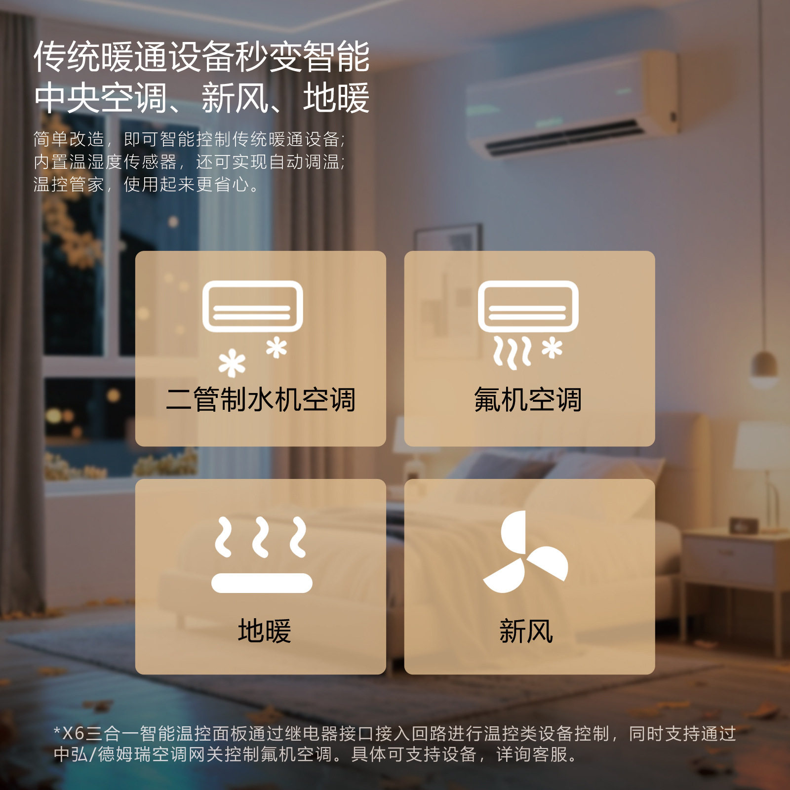 X6三合一温控面板 适用于小米米家蓝牙蓝牙mesh2.0控制空调/新风,淘宝优惠券,粉丝福利购,淘宝优惠卷