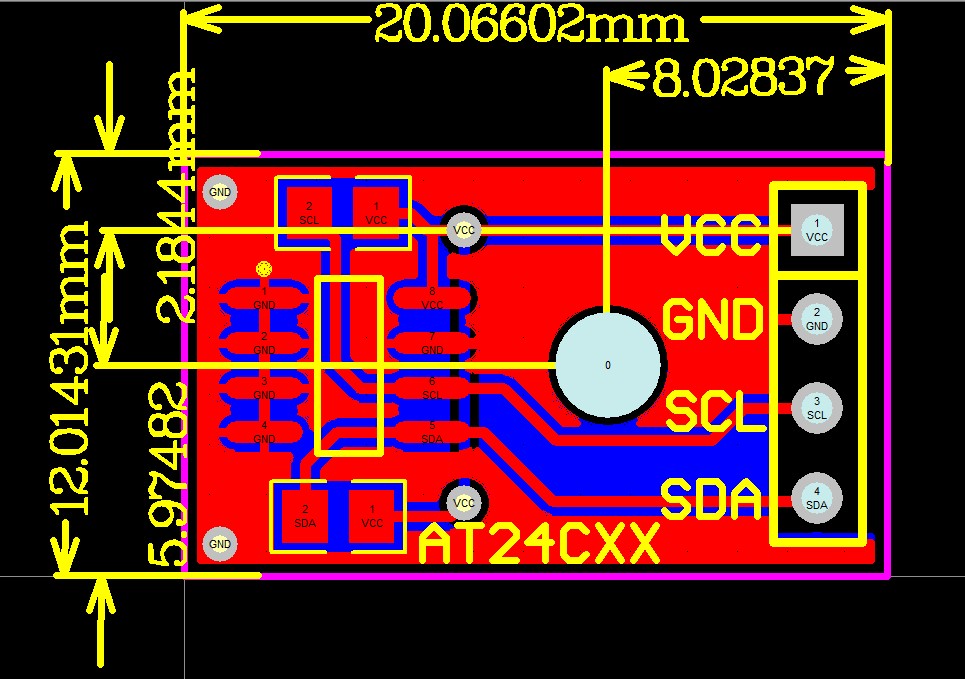 AT24C02 模块 I2C接口 IIC EEPROM 存储模块 智能小车 蓝板 - 图2