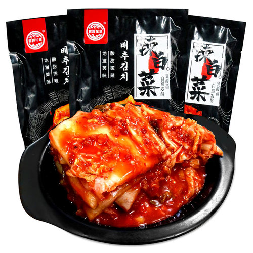 韩国泡菜 东北辣白菜酸甜口1500克桶装 延边韩式风味小菜袋装包邮 - 图1