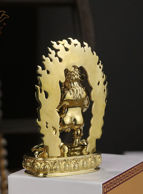 黑黄财随身嘎乌车载饰品摆件纯黄铜藏传密宗供品摆件藏巴拉横三世