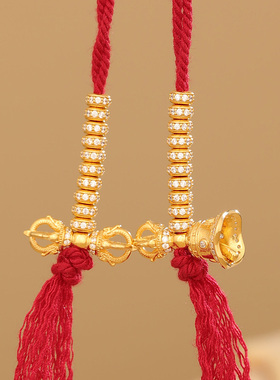 S925纯银镀金繁星计数器藏式手串计数配饰挂件金刚铃杵银记数器