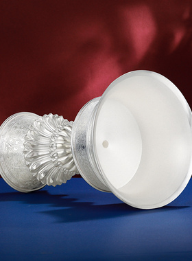 S990纯银手工烛台供灯酥油灯长明灯座八吉祥大中小号10个尺寸可选