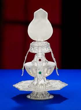 S990纯银长寿宝瓶摆件无量寿宝瓶藏式居家供具用品长寿宝瓶22cm