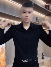 Рубашка поло 166秋季男士长袖翻领小衫欧货商务休闲男装t恤打底衫上衣polo衫男