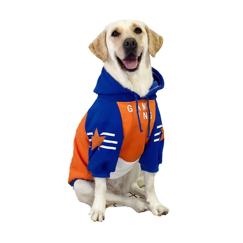 Одежда для любителей собак, бархатное тепло осенью и зимой, пятизвездочная толстовка с синим апельсиновым хлопчатобу