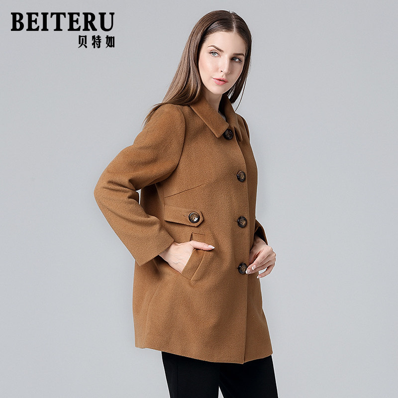 贝特如妈妈装呢大衣女冬季新款纯羊毛呢中长款洋气外套专柜正品YW,淘宝优惠券,粉丝福利购,淘宝优惠卷