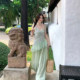 Sage chiffon top ແລະຊຸດດອກໄມ້