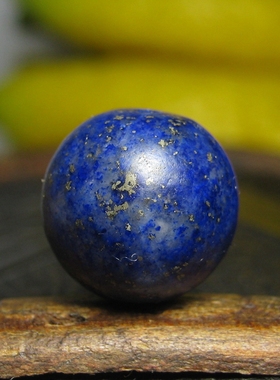 高蓝老青金石圆珠12×11.5mm