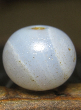 老缠丝蓝玛瑙珠11.5×9.5mm