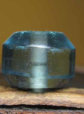 西亚老蓝水晶车轮珠16×11.5mm