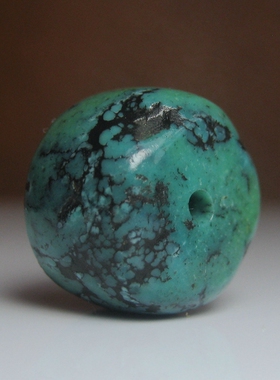 老蓝绿松石桶珠15×11.5mm