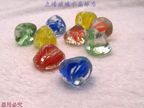 玻璃钻石多色玻璃弹珠玻璃球围棋子 玻璃块 花瓶鱼缸装饰小件 - 图2