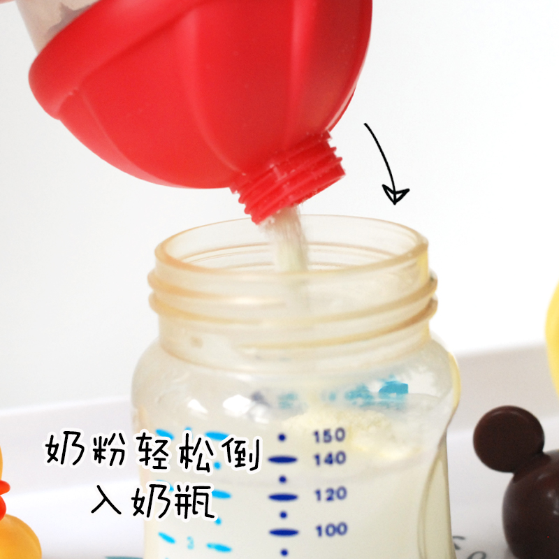 日本锦化成奶粉盒婴儿便携宝宝外出零食盒小号x3密封分装盒奶粉格 - 图2