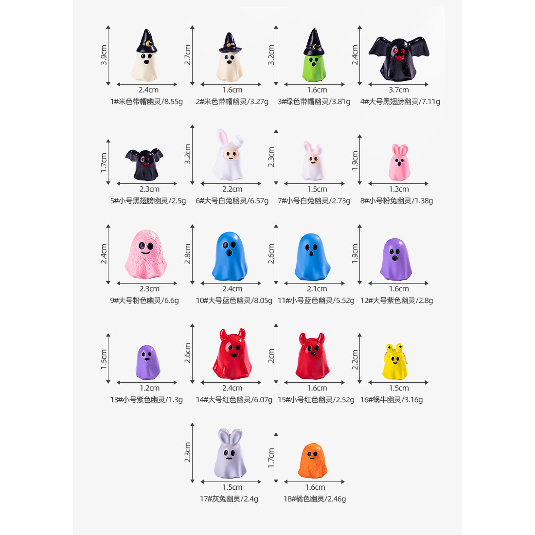 无聊了 万圣节幽灵小恶魔萌粒 模型微景观摆件 DIY手工场景配件 - 图2