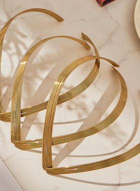 欧美跨境热销V形不锈钢项圈PVD镀18k真金潮流时尚高级感条纹项饰