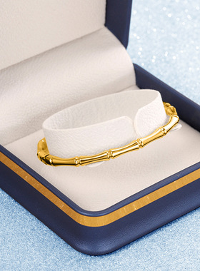 不锈钢不掉色女精致抛光竹节手镯