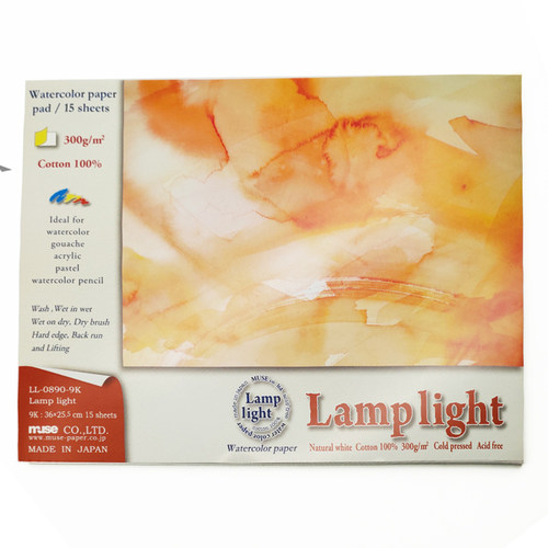 日本MUSE高级绘画用纸 Lamplight灯火300克全棉水彩纸水彩本线圈 - 图3