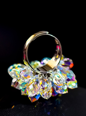 忆奴娇水晶日韩女饰品戒指