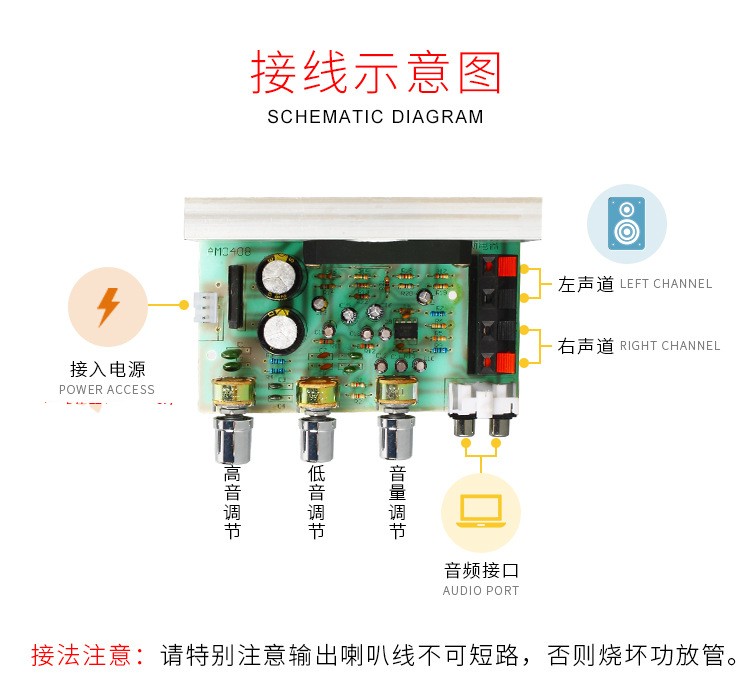 HIFI功放板三洋拆机厚膜STK4132放大器功放成品板书架音箱2.0声道-图1