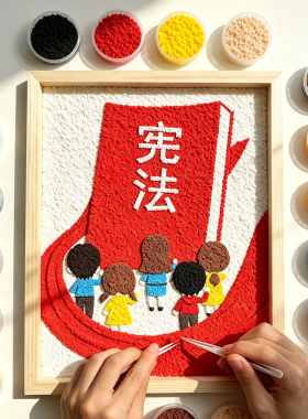 法律周边diy法治纸浆画手工材料
