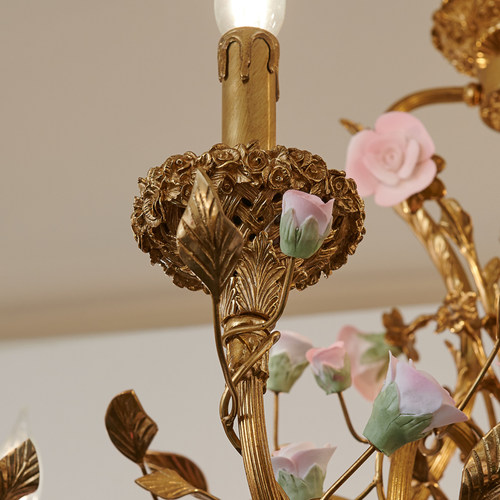 法式全铜陶瓷吊灯欧式别墅奢华复古客厅卧室灯具女孩公主房灯饰 - 图2