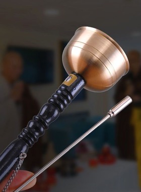 引磬法器铜台湾博能堂黄铜伸缩引庆佛用木柄引罄用品铜罄大全