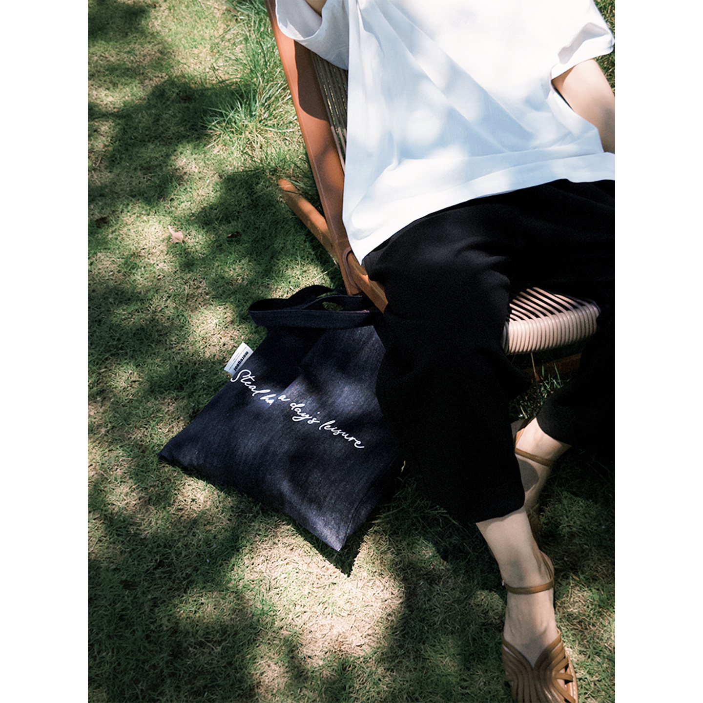 MOREGOOL 25/FW原创 不掉色牛仔印花单肩包 日常耐用大容量托特包,淘宝优惠券,粉丝福利购,淘宝优惠卷