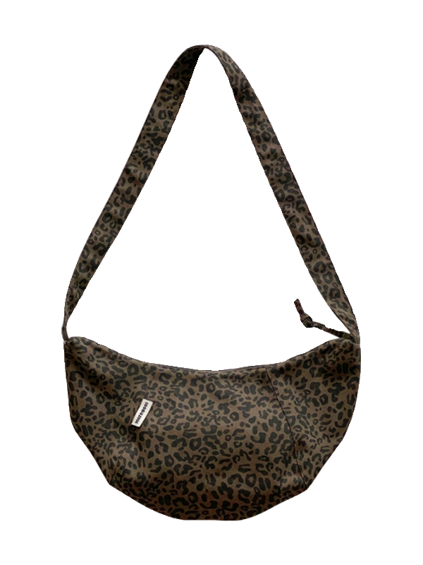 MOREGOOL 24/SS原创 咖色豹纹牛角包 小众可颂饺子包大容量斜挎包,淘宝优惠券,粉丝福利购,淘宝优惠卷