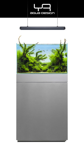 YR经典侘寂风格银灰色金属烤漆底柜鱼缸实隔断柜子家用承重定制 - 图0