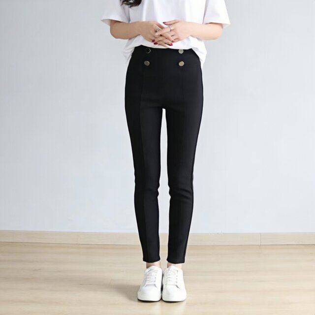ພາກຮຽນ spring, Summer ແລະດູໃບໄມ້ລົ່ນ waist ສູງ Elastic Slim Fit ຕີນຂະຫນາດນ້ອຍຂອງແມ່ຍິງບາດເຈັບແລະ