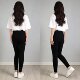 ພາກຮຽນ spring, Summer ແລະດູໃບໄມ້ລົ່ນ waist ສູງ Elastic Slim Fit ຕີນຂະຫນາດນ້ອຍຂອງແມ່ຍິງບາດເຈັບແລະ
