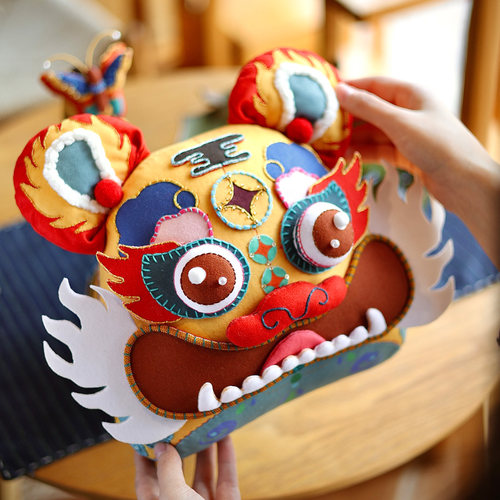 阿卡手工刺绣diy材料包立体布艺玩偶老虎摆件自绣节日吉祥礼物 - 图2