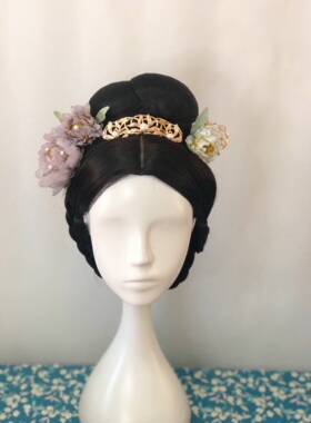 牡丹绢花发夹29包邮汉服花朵发钗发簪发饰