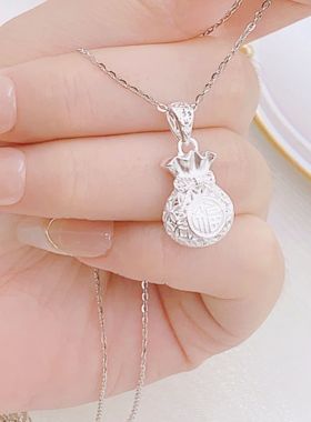 招财纳福吊坠纯银999女