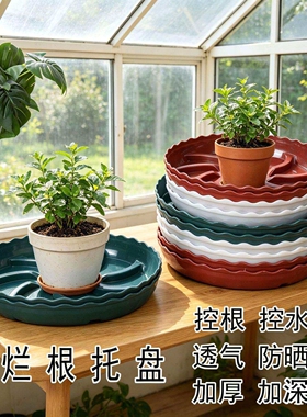 防烂根盆托树脂托盘超厚透气底托耐用防晒压强圆形控根耐用通用型