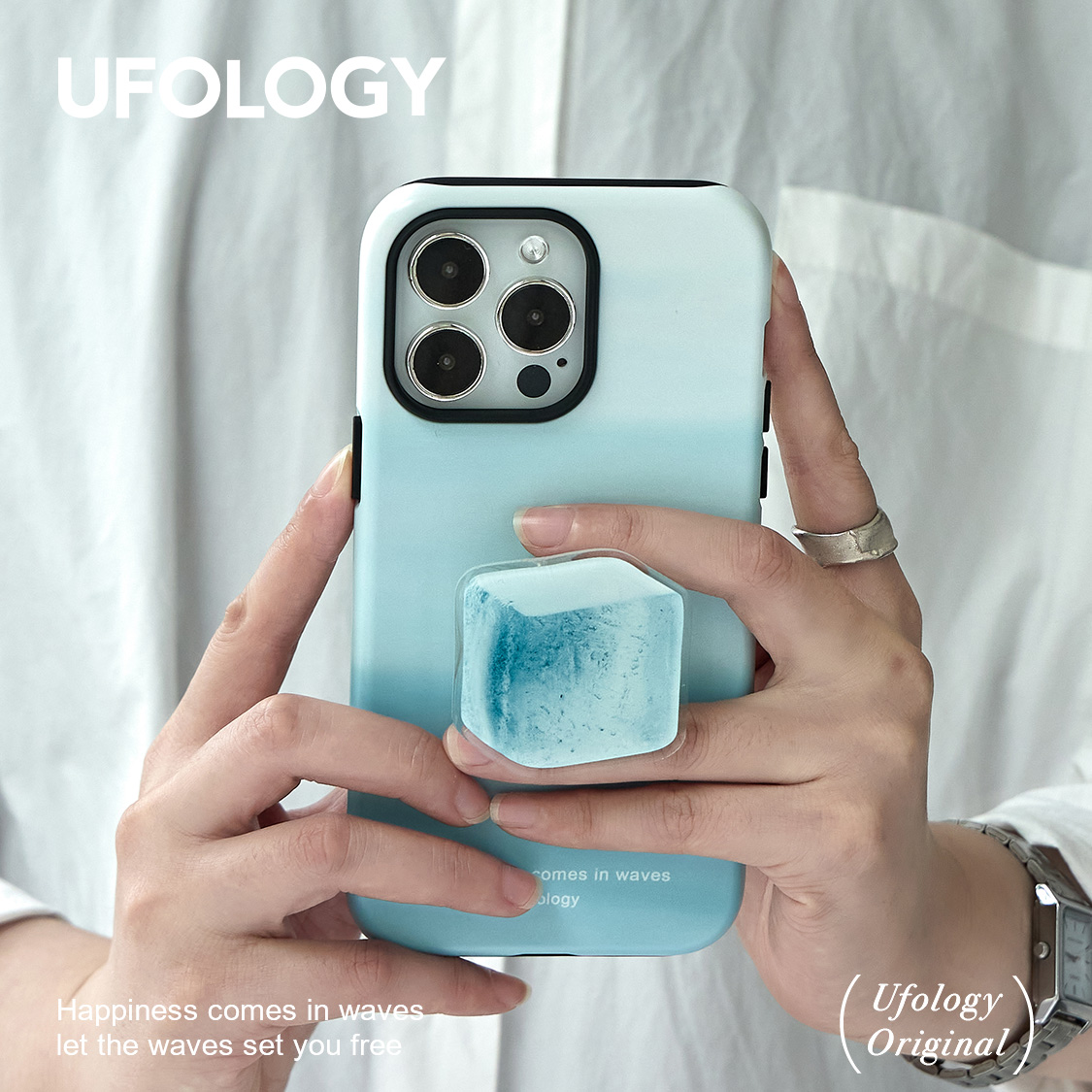 Ufology原创韩国进口二合一圆边菲林适用iPhone14promax手机壳13pro苹果12夏日蓝色大海手机壳11新款高级15 - 图0