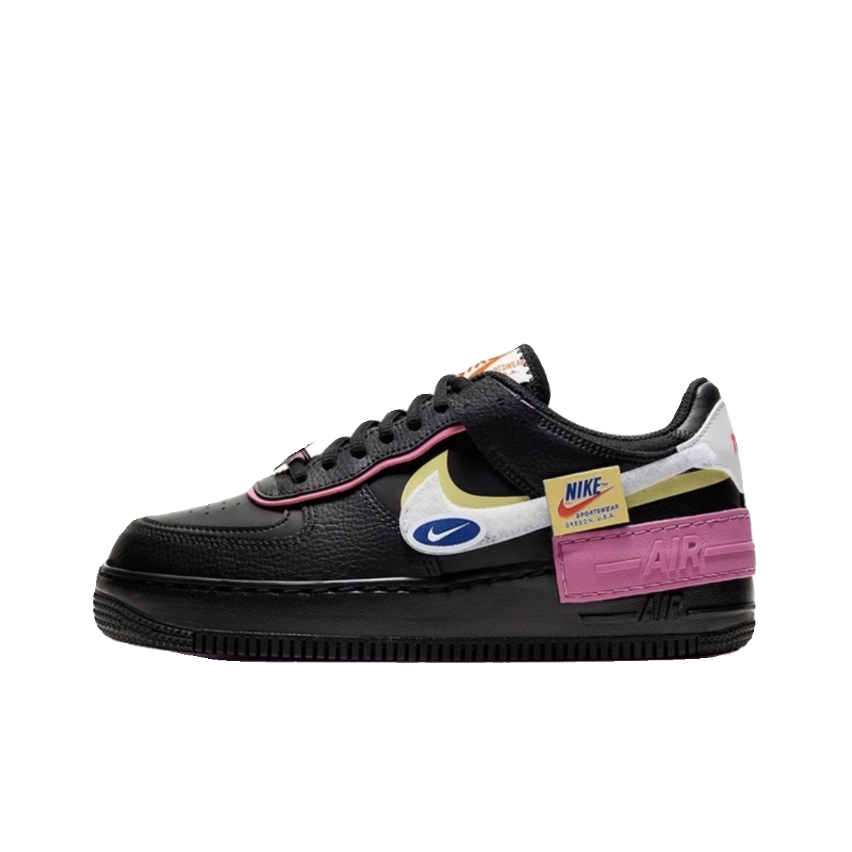 Nike Air Force 1 耐克AF1黑粉笑脸 女子低帮空军板鞋 CU4743-001 - 图0