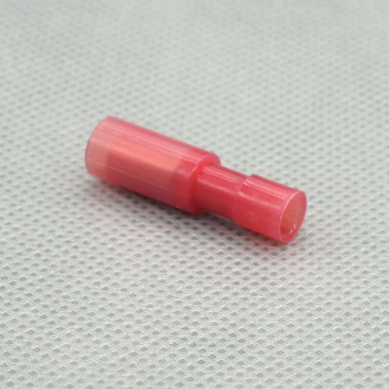 尼龙全绝缘护套子弹型母插端子 红色全透明母对插 FRFNY1.25-156 - 图0