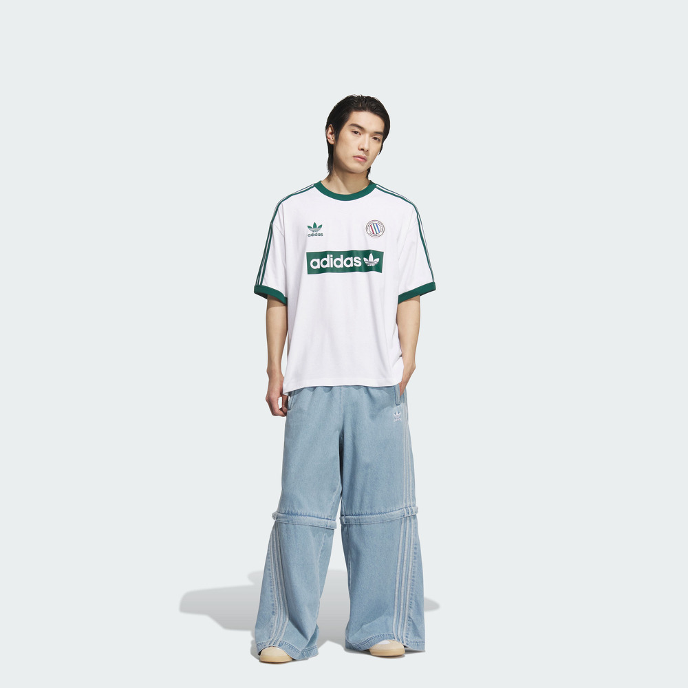 复古撞色球衣风运动圆领上衣短袖T恤男夏季adidas阿迪达斯三叶草 - 图3
